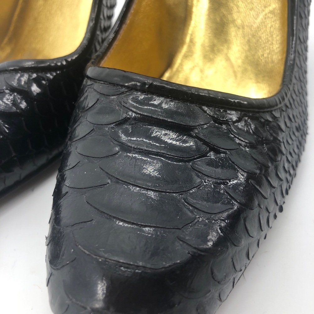Vintage Coach Black Snakeskin Heels Made In Italy - Picture 2 of 8